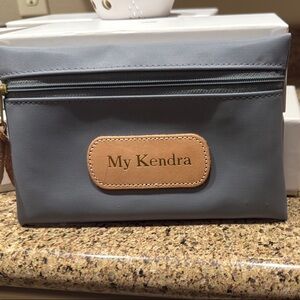 Jon Hart Design Gray and Tan Cosmetic Bag